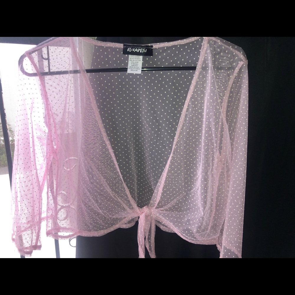 Pink and white cover up cardigan